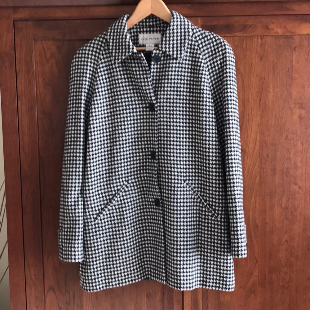 Evan-Picone wool blend fully lined coat.